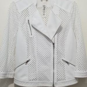 *L28* Chico's white jacket side zipper size 1
